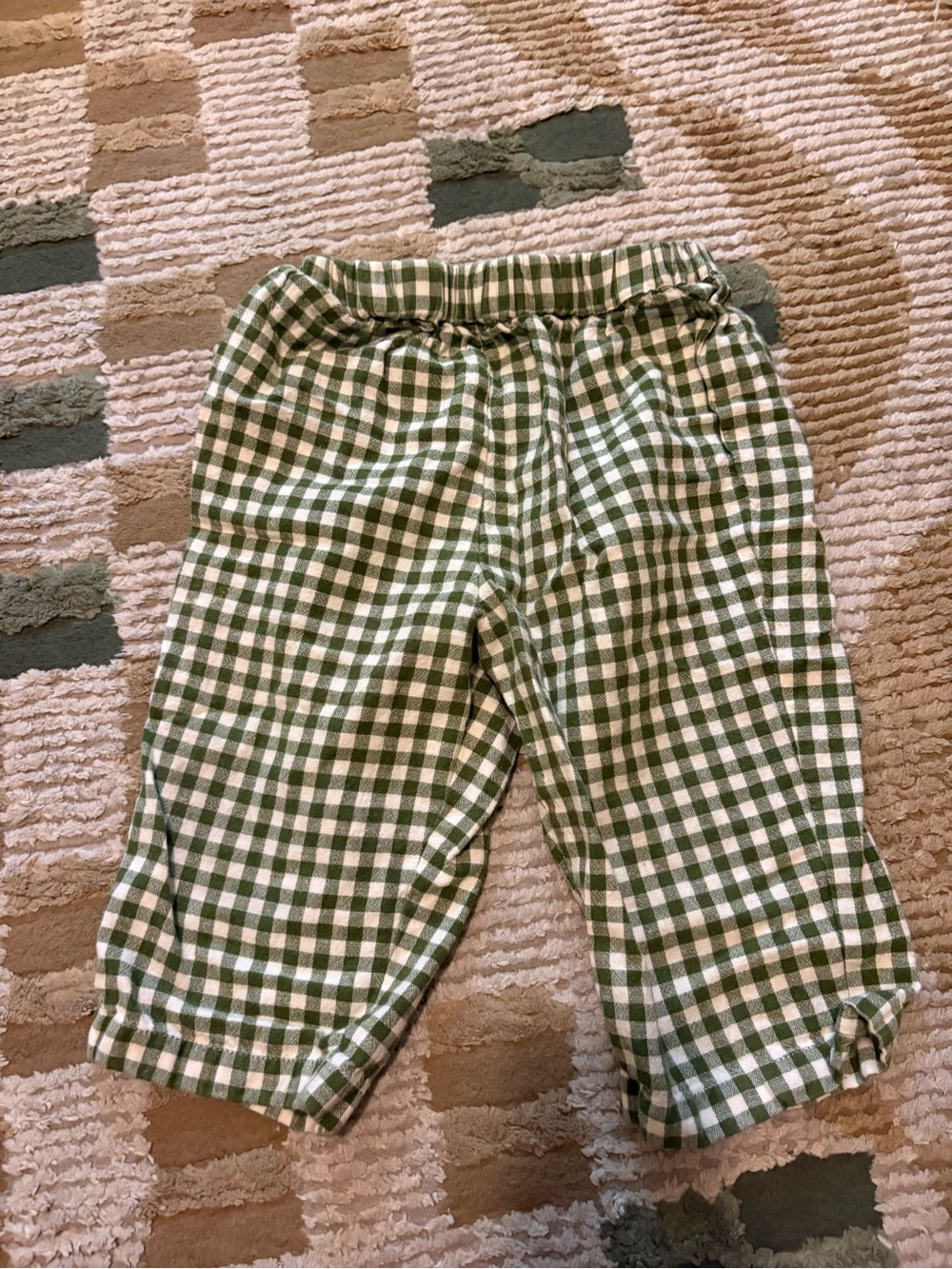 Kids Green Gingham Pants